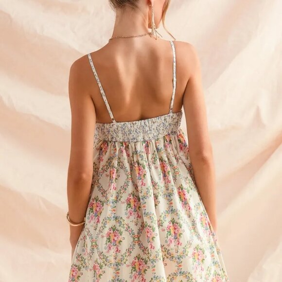 SO‎ ME Mixed Floral Print Sleeveless Mini Dress - Picture 2 of 11